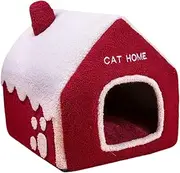 Folpus Cat Bed Kitten Cave Bed Snooze Self Warming Kennel, Indoor Pet House, Cat Hideaway for Bunny Chihuahua Ferrets Poodle Hamster