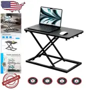 User-Friendly Height Adjustable Standing Desk with Keyboard Tray - Black Finish