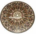 36" X 36" Round Marble Dining Table Top Side Table Random Inlay Work Home Decor