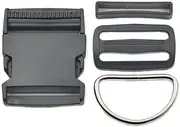 2 Sets 2" 50mm Buckles Hook Clip D Ring Side Release Adjustor Triglides Dog Collar A