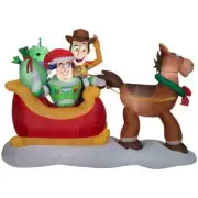 Disney Toy Story 5-ft Lighted Buzz Lightyear Sleigh Christmas Inflatable