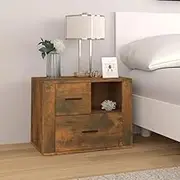 Bedside Nightstand Smoked Oak - Engineered Wood Side Table for Bedroom, Night Table with Drawers, Living Room Storage - 60x36x45cm Furniture