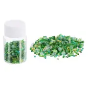 1200 Pcs Mixed Glass Seed Beads Glass Bugle Beads, 1-4mm Beads, Green