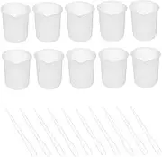 ULDIGI Set of 35pcs DIY Crystal Epoxy Resin Tools Silicone Measuring Cups Pipettes Non-Stick for Art Projects