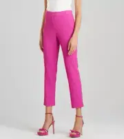 Josie NATORI Cropped Cotton Rayon Skinny Pants HOT PINK, Size 4 NWT $350