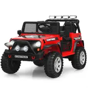 Costway 12V Ride On Car Electric Ride-On Truck w/Remote Control Music Light & USB Outlet Red