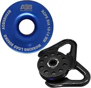 Recovery Kit 1 x Blue Snatch Ring 8T 8000kg + 1 x Recovery Snatch Block 9000kg Black Heavy Duty Scissor Design