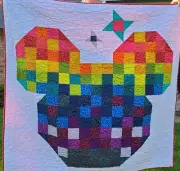 Mickey Mouse Ears Hand Pieced Throw Quilt