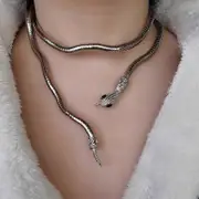 Snake Necklace Silver Snake Pendant Necklace Layered