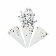 Gold Foil Scatter Dots Snack Cones - Party Supplies - 12 Pieces