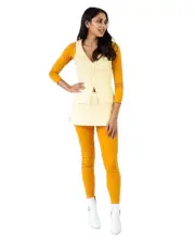 Amanda Uprichard carnegie vest in Cornsilk