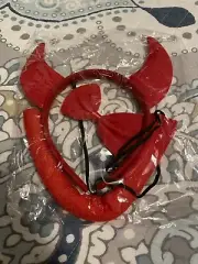Halloween Costume Accessories Red Devil Horns Headband Tail Neck Bow Tie