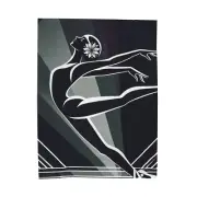 Velveteen Plush Blanket Serenity Silhouette Art Deco Ballet Dancer Retro Home