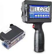 WELCZEK TIJ127 Handheld Inkjet Printer, Portable Handheld Printer with 4.3Inch Touch Screen Quick Drying Inkjet Coding Machine for Barcode Text Logo QR Code Batch Number (Support 25 Languages)