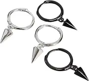 [DEARMAMY] 1 Pair Silver Earrings Corgi Earrings Earing for Men Silver Ear Drops Arrowhead Jewelry Ear Rings Jewelry Holder Black