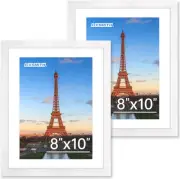 FIXSMITH 8x10 Picture Frame Set of 2, Photo 8"×10", White