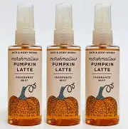 3 Bath & Body Works MARSHMALLOW PUMPKIN LATTE Mini Fragrance Mist Spray 3 fl oz