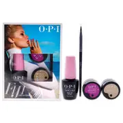 Fiji GelColor and Artist Series Trio - 1 by OPI for Women - 3 Pc 0.5oz GelColor - Getting Nadi On My Honeymoon, 0.21oz Artist Series - Bronze Has More Fun and Rate V for Violet, Mini Striper Brush