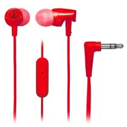 Audio-Technica In-Ear Headphones with In-line Mic & Control (Red) (25 Pack)