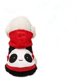 【摩達客寵物】時尚休閒紅色熊貓連帽T恤貓咪狗狗衣(中小型犬)