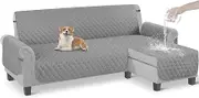 Sofa Cover L Shape Couch Cover,Super Soft & Elastic Fabric Sofa Cover for Sectional Sofa Chaise Lounge Sofa Cover Reversible Sofa Slipcover Non-Slip Water Resistant Furniture Protector for Dog