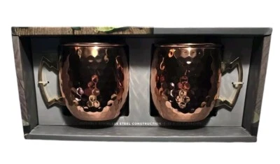 Cambridge Moscow Mule Mugs Set of 2 Copper Plated Stainless Steel Brand New