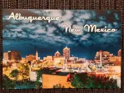 Downtown Albuquerque Skyline City Night Lights blue sky New Mexico Postcard