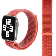 For Apple Watch Series 7,41-mm Case,Nylon Watch Band,Fastener,Apricot