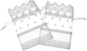 HONMEET 2pcs Sheer Organza Drawstring Bags Mesh Jewelry Pouches Organza Drawstring Bags Mesh Pouches for Birthday and Wedding Party Favor