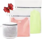 3 bolsas de malla para ropa delicada, con anillo para colgar mejorado.