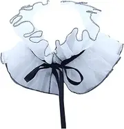 Faux Collar Stand Fake Color Victorian Vintage Organza Agar Stand Fake Color Cosplay Neck Rough, gray (light gray), 40*6.5*5.5cm