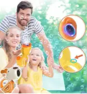 Bubble Machine Gun Portable 360°Leak Proof Auto Dog Bubble For Exercise Fun