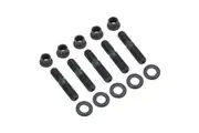 RTS Pinion Support Stud Kit For Ford 8 & 9 In. 3/8-16 x 3/8-24 With Hardened Washers 12pt Flanged Nuts Set of 5 Kit