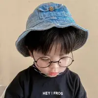 在飛比找Yahoo奇摩購物中心優惠-【Baby童衣】韓系牛仔漁夫帽 寶寶遮陽帽 兒童潮系牛仔盆帽
