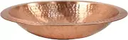 Achla Designs 201-9903 Hammered Solid Bowl W/Rim Birdbath, Satin Copper