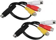 COHEALI 2pcs Video Adapter Laptop Adapter Cable Composite Video Cable Cord Replacements for Videos Adapter Cables for Videos Video Cables Audio Cables Replacement Audio Cord Copper
