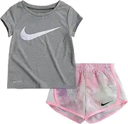 [Nike] Little Girls Dri-FIT Tie-Dye T-Shirt and Shorts 2 Piece Set