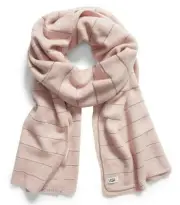 NWT Authentic UGG Lurex Striped Scarf in Pink Crystal $95