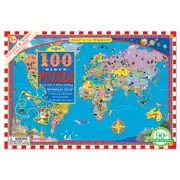 100pc eeBoo Jigsaw Puzzle World Map 45x68cm Kids/Children Learning Game 5+
