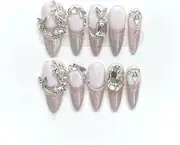 Hand-Pressed Nails, Reusable Decorative Thin High Fake Nails, Full Coverage Artificial Nails, Wearable