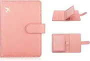 [Deziliao] Passport and Vaccine Card Holder Combo, PU Leather Passport Holder with Vaccine Card Slot, Passport Wallet for Men and Women…, Pink, Upgrade
