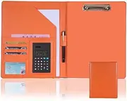A4 Clipboard Folder, A4 Work Folder Clipboard Folder, Portfolio Folder Binder Interview Resume Legal Document Organizer Padfolio with Clipboard Calculator Notepad Folder Bag for Women Men