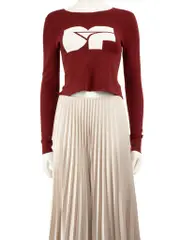 Burgundy Cropped Logo Top