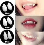 FINGOOO Halloween Vampire Teeth,3 Pairs Horror False Teeth for Halloween,Cosplay Party Favors