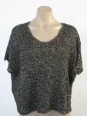 EILEEN FISHER Bronze Sparkle Jacquard Short Box Top Sweater S Small NWT $238