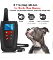 Dog Training Collar 3300ft Remote IP67 Waterproof Rechargeable