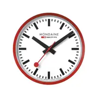 在飛比找momo購物網優惠-【MONDAINE 瑞士國鐵】經典掛鐘/靜音鐘(25cm-紅