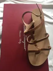 NEVER WORN Salvatore Ferragamo Leather Gladiator Strappy Heel Sandals- size 5.5