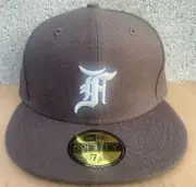New Era x Fear of God Essentials 100% Wool Baseball Hat Cap Walnut Size 7 1/8