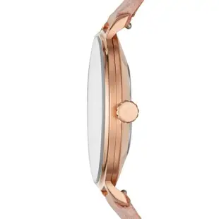 FOSSIL優雅小秒針時尚腕錶/粉色皮帶ES4572